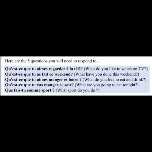 Someone please give me good answer in french