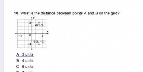 What is the distance between a and b on the grid