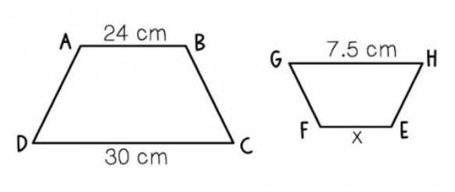 The two trapezoids below are similar. What is the length of EF?
