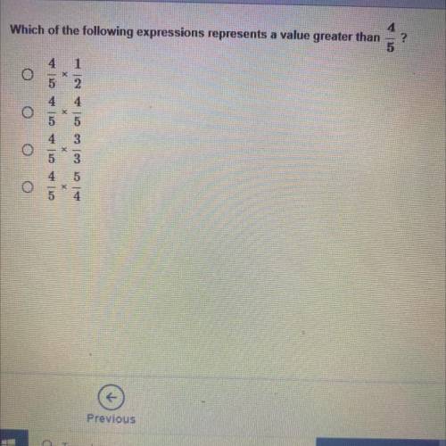 Which of the following expressions represents a value greater than 4/5￼