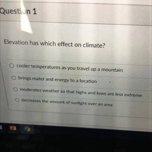 Elevation has which affect on climate