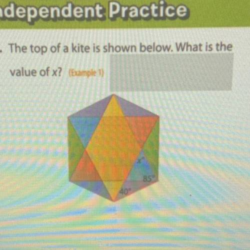 1. The top of a kite is shown below. What is the
value of x?