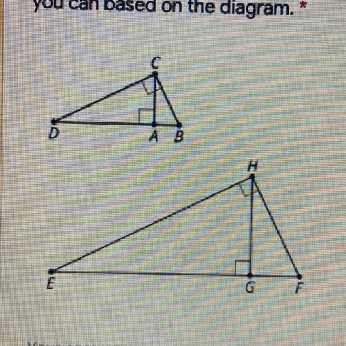 Please help me

Triangle BCD is similar to triangle FHE. Write as many equivalent ratios as
you ca