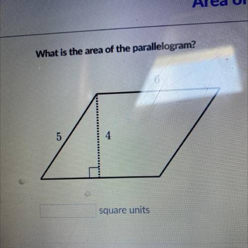What is the area of the parallelogram?
A
square units