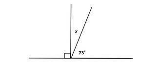Identify the measure of angle x.