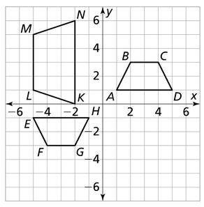 Which sequence of transformations maps quadrilateral ABCD onto quadrilateral EFGH?

Rotation of 18