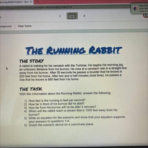 THE RUNNING RABBIT

THE STORY
A rabbit is training for his rematch with the Tortoise. He begins hi