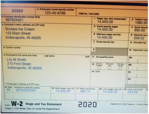 As Lily files her taxes, she learns that her federal total tax due ends up being $206. According to