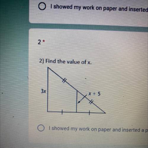 Find the value of x with showing work