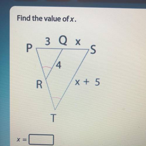 Find the value of x.
x = __
