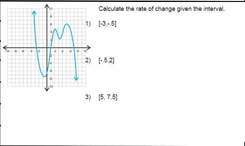 (WILL GIVE BRAINLIEST TO BEST ANSWER)

Calculate the rate of change given the interval. 1) [-3,-.5