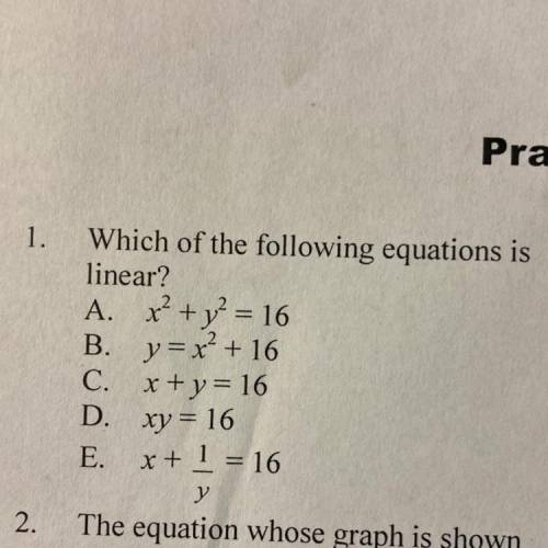 Which of the following equations is linear?