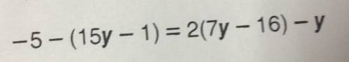 Okay I need help I know the answer is y=1 but I need the step by step to get the answer.