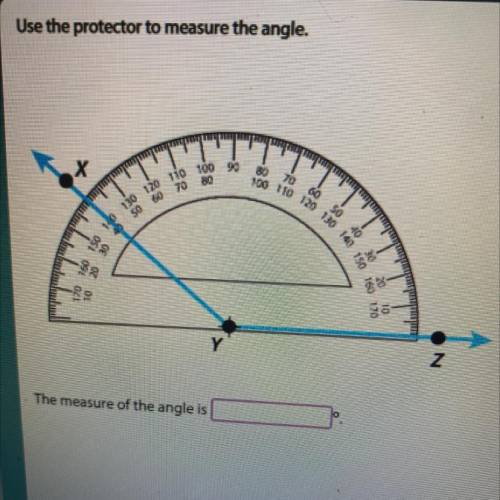 Use the protector to measure the angle.