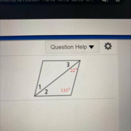 Hi I need help to Find the measure of the numbered angles in the parallelogram.
:/