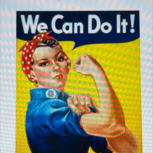 (MC)

The U.S. government produced the poster below during World War II:
We Can Do It!
Public Doma