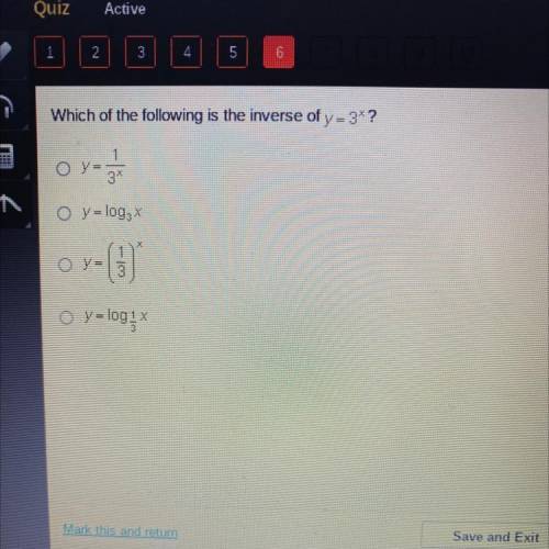 HURRY ITS TIMEDD 
Which of the following is the inverse of y=3*?