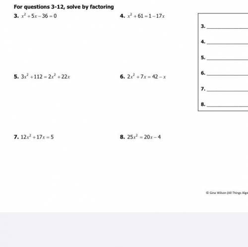 Help me from 3 through 8