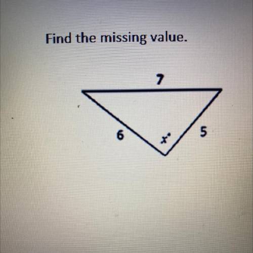 Find the missing value of this triangle