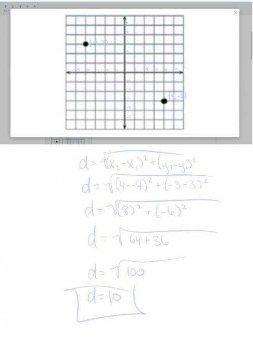 Find the distance between the two points on the coordinate plane.
