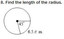 Find the length of the radius