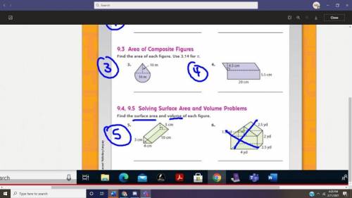 Find the surface area and volume of each figure (Its question #5)