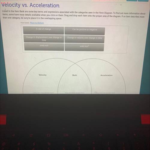 Velocity vs. Acceleration

Listed in the Item Bank are some key terms and expressions associated w