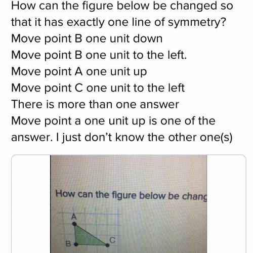 How can the figure below be changed so that it has exactly one line of symmetry? There is more than