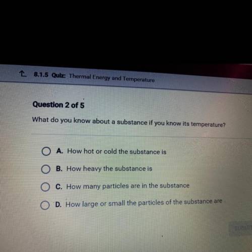 What do you know about a substance if you know it’s temperature?