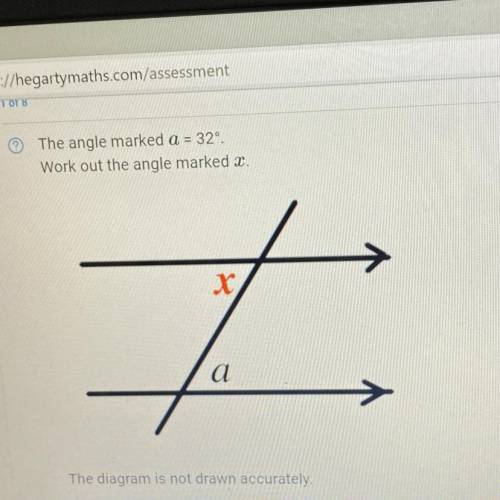 The angle marked a = 32

Work out the angle marked 2.
X х
a
The diagram is not drawn accurate l