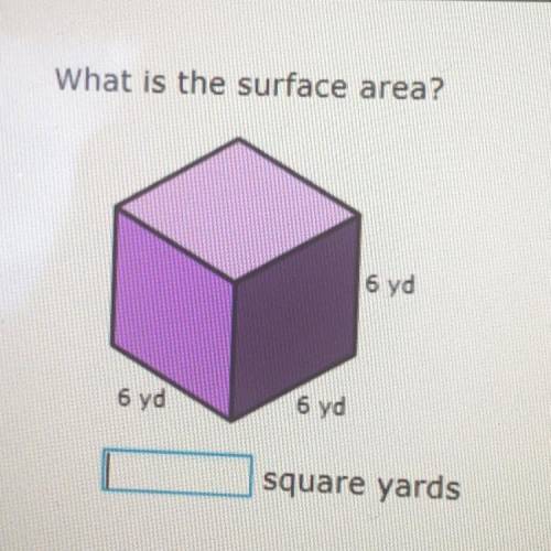 What is the surface area?
6 yd
6 yd
6 yd
square yards