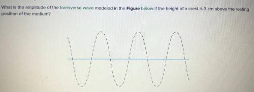 what is the amplitude of the transverse wave modeled in the figure below if the highest of a crest