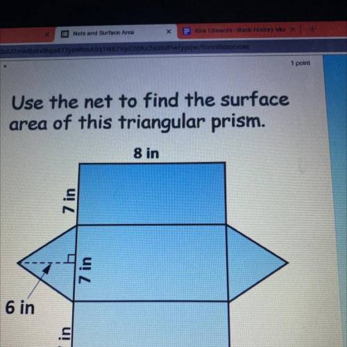 Use the net to find the surface area of this triangular prism