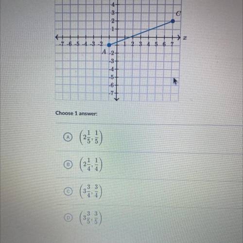 What are the coordinates of point B on AC such that the ratio of AB to BC is 2 : 3?