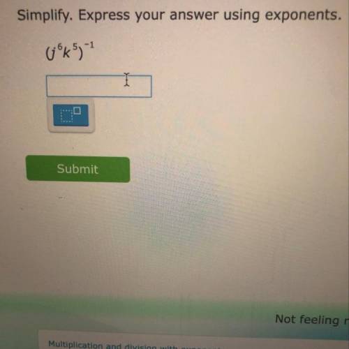 Simplify. Express your answer using exponents.