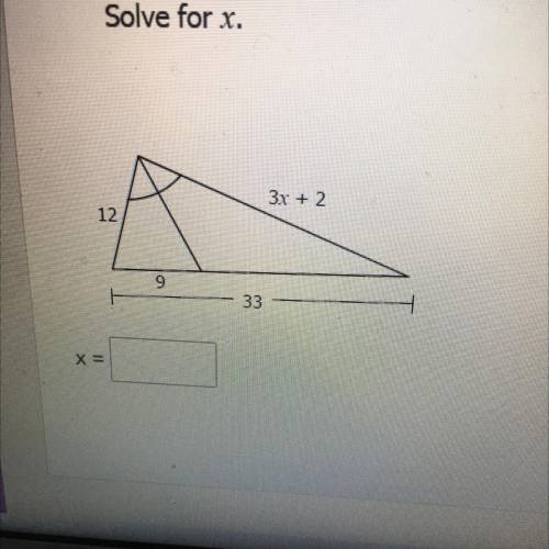 Solve for x.
Help please