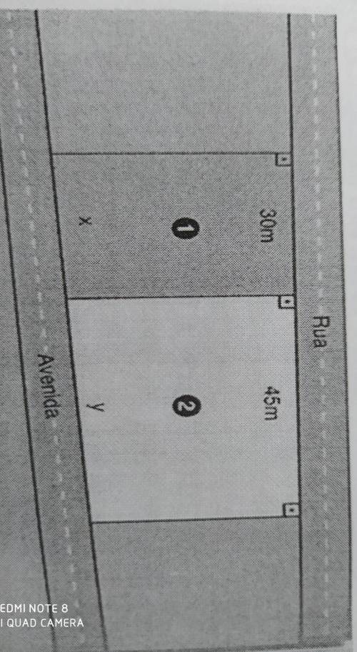 QUESTAO 01 -

Esta planta mostra dois terrenos. As divisaslaterais são perpendiculares à rua. Quai