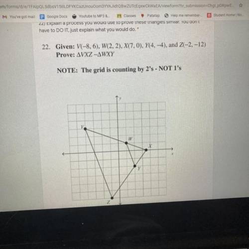 Common MY AC

22) Explain a process you would use to prove these triangles similar. You don't
have