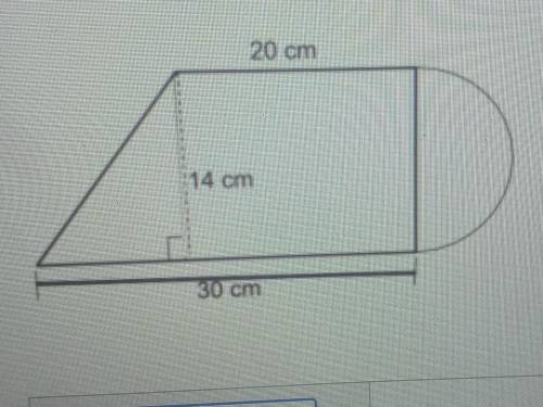 A trapezoid and a semicircle are used to create the figure below. Which is closest to the total are