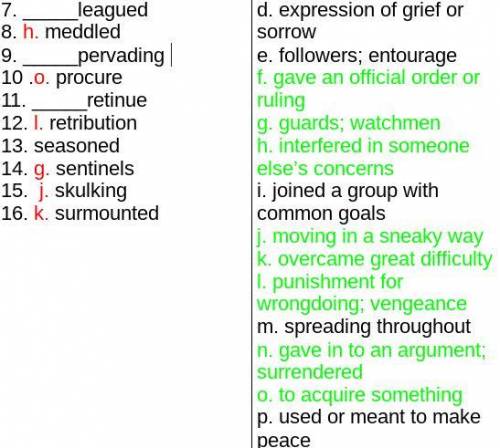Please help me the ones that are green are the taken definitions