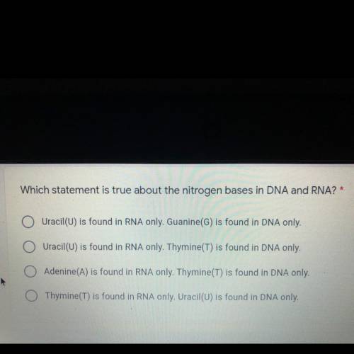 Which statement is true about the nitrogen bases in DNA and RNAI