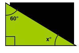 What is the measure of angle x°?
60°
30°
90°
180°