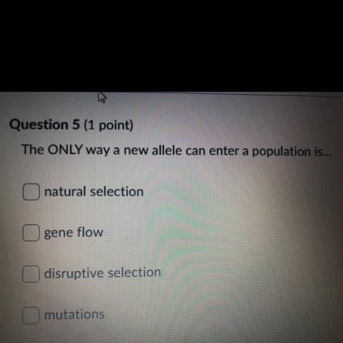 The ONLY way a new allele can enter a population is