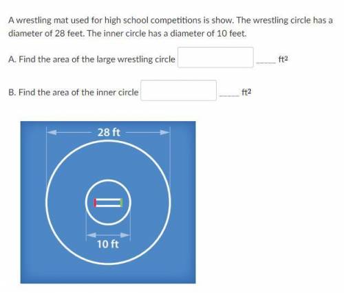 A wrestling mat used for high school competitions is show. The wrestling circle has a diameter of 2