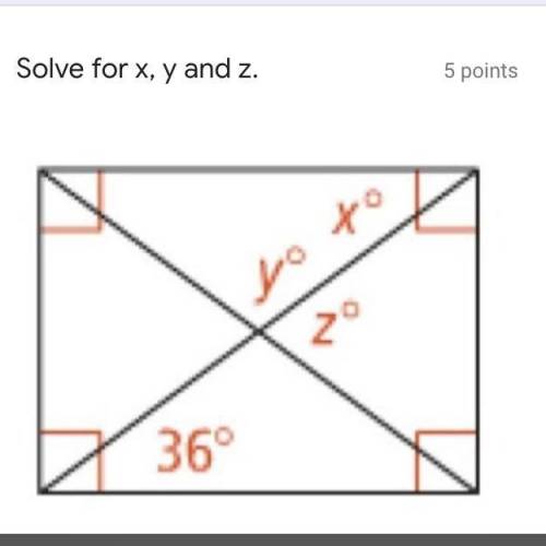 15 points 
Solve for x, y, and z.