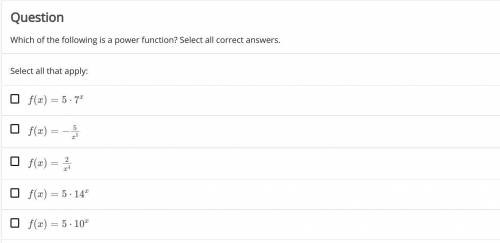 Which of the following is a power function? Select all correct answers.