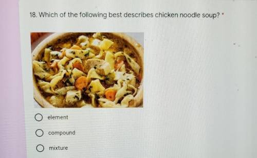 Which of the following best describes chicken noodle soup? * picture below.​