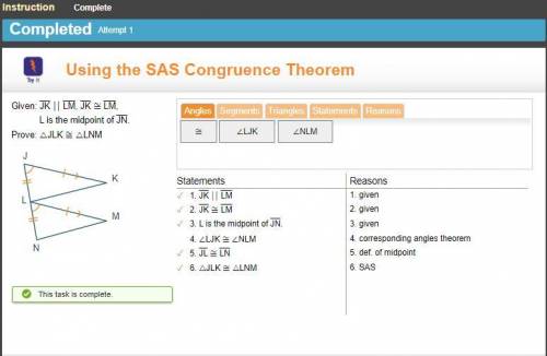 Using the SAS Congruence Theorem
Correct Answers Listed!