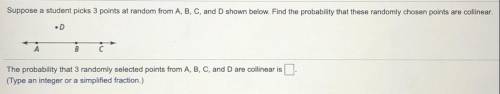 The probability that 3 randomly selected points from A, B, C, and D are collinear