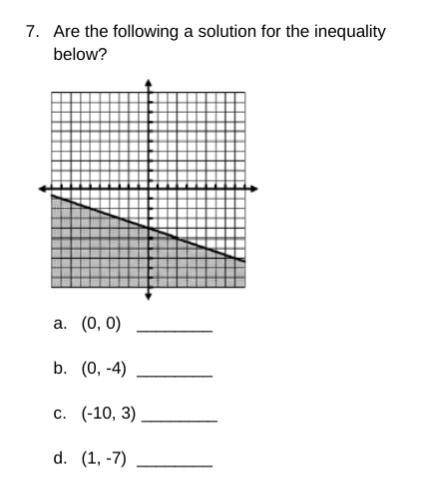 Are the following a solution for the inequality below?